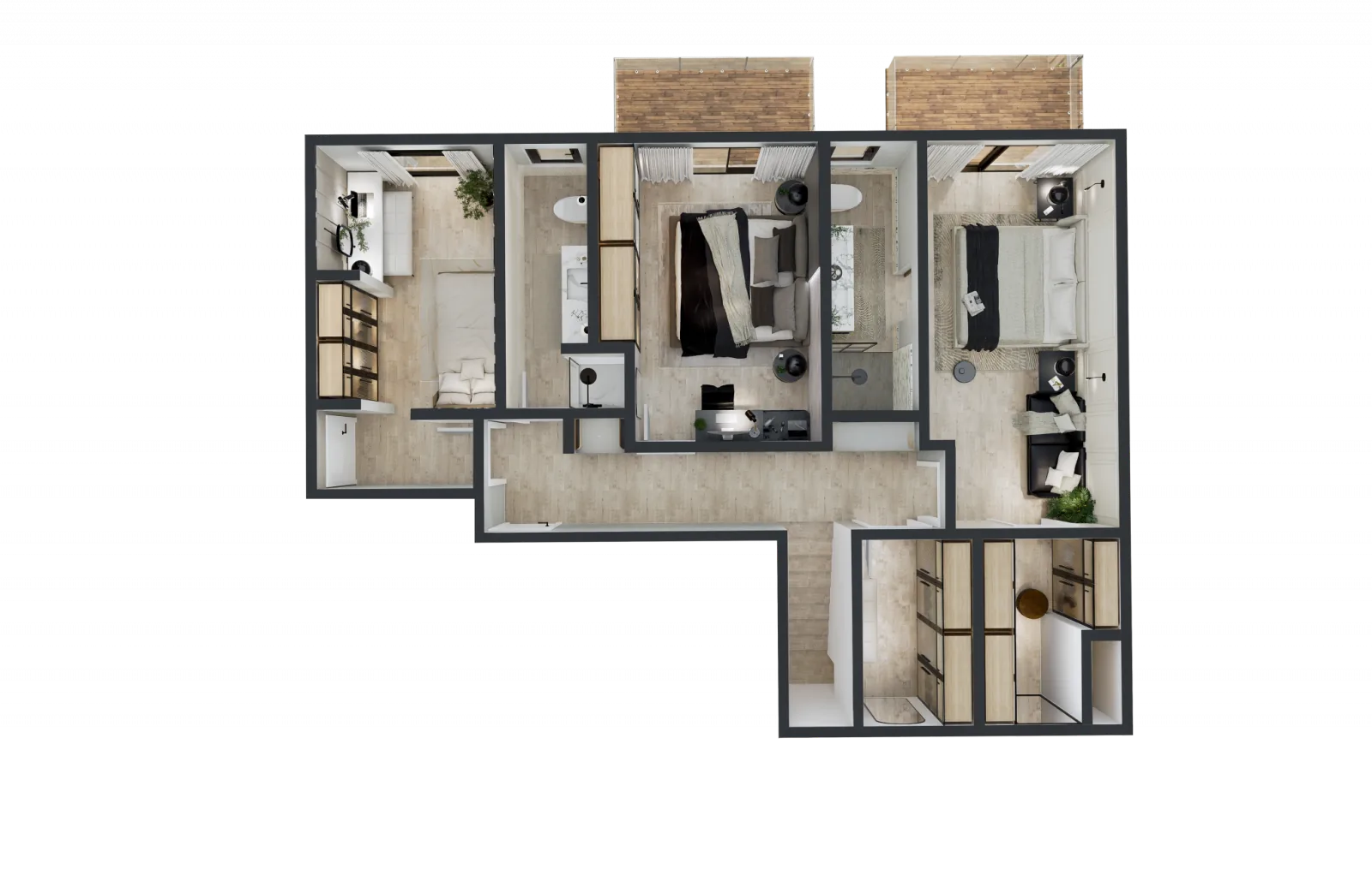 Grundriss Apartment 1a