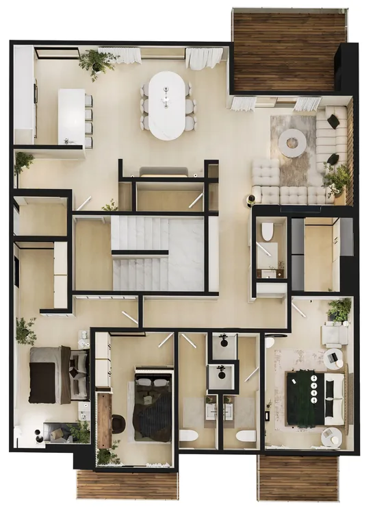 Grundriss Apartment 2a